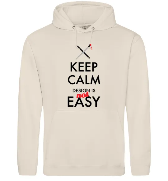 Мужская толстовка (худи) Keep calm design is not easy Таш фото