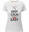 Женская премиум футболка Keep calm design is not easy Белый фото