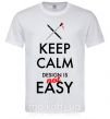 Чоловіча футболка Keep calm design is not easy Білий фото