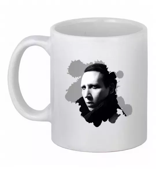 Чашка керамічна Мерілін Менсон чб Білий фото