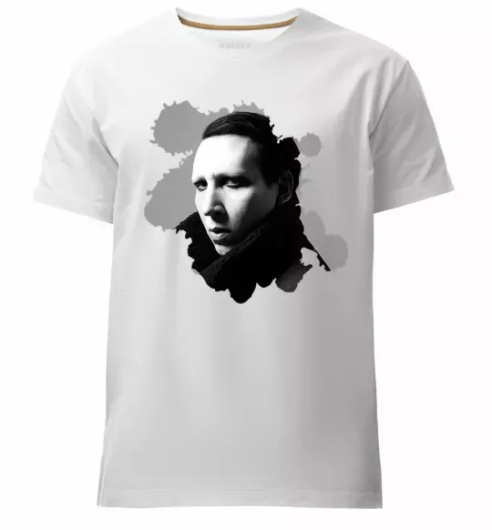 Чоловіча преміум футболка Мерілін Менсон чб Білий фото