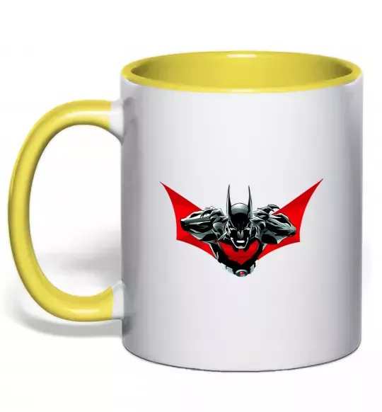 Чашка с цветной ручкой Angry batman Солнечно желтый фото