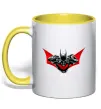 Чашка с цветной ручкой Angry batman Солнечно желтый фото