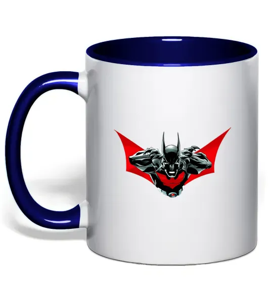 Чашка с цветной ручкой Angry batman Глубокий темно-синий фото