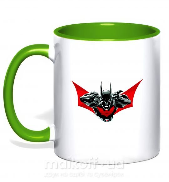 Чашка з кольоровою ручкою Angry batman Зелений фото