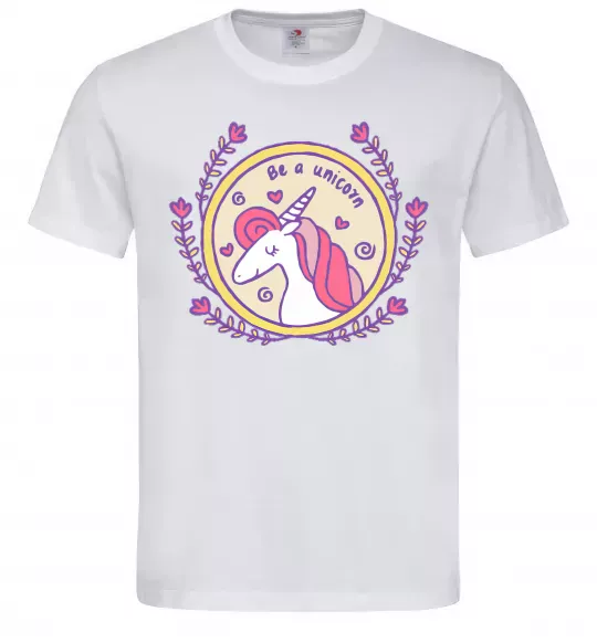 Чоловіча футболка Be a unicorn Білий фото