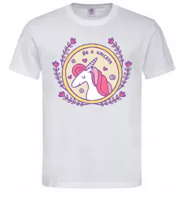 Мужская футболка Be a unicorn Белый фото
