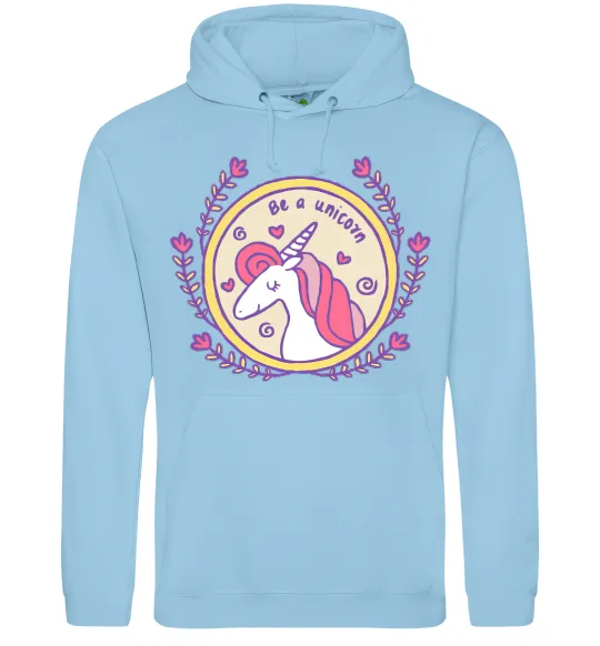 Жіноча толстовка (худі) Be a unicorn Блакитний фото