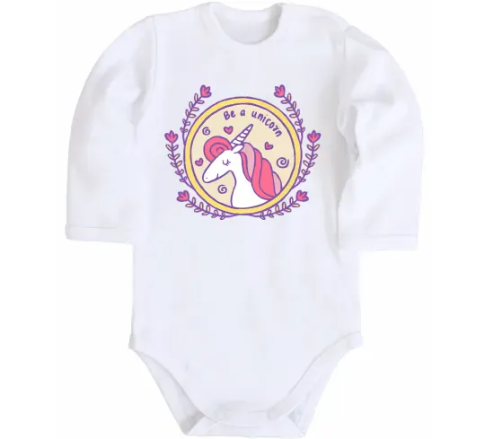 Детский боди Be a unicorn Белый фото