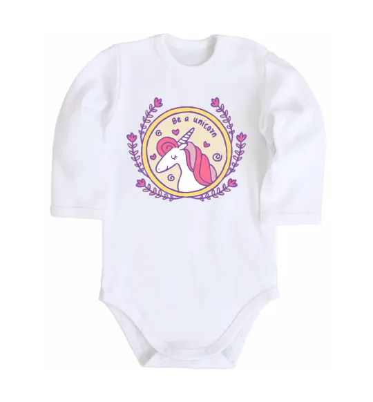 Дитячий бодік Be a unicorn Білий фото
