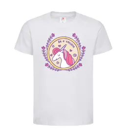 Детская футболка Be a unicorn Белый фото