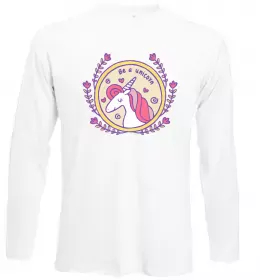 Лонгслив Be a unicorn Белый фото