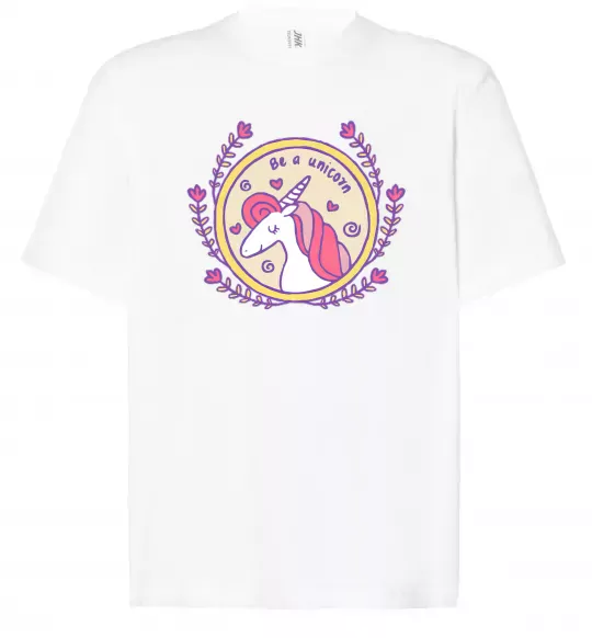 Футболка Оверсайз Be a unicorn Белый фото