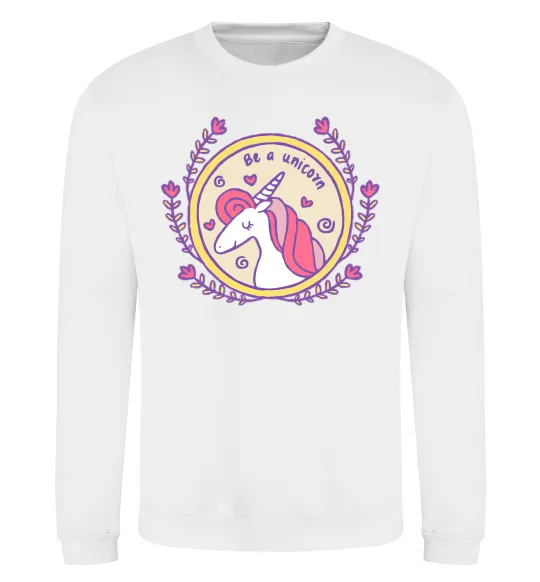 Свитшот Be a unicorn Белый фото