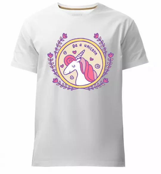 Мужская премиум футболка Be a unicorn Белый фото