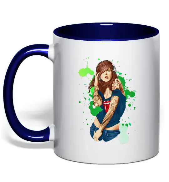 Чашка с цветной ручкой Swag baby Глубокий темно-синий фото