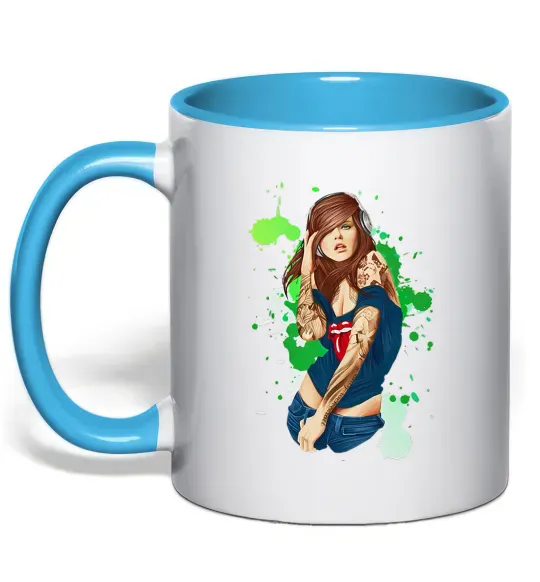 Чашка с цветной ручкой Swag baby Голубой фото