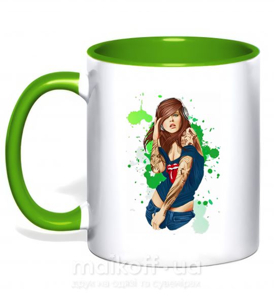 Чашка з кольоровою ручкою Swag baby Зелений фото