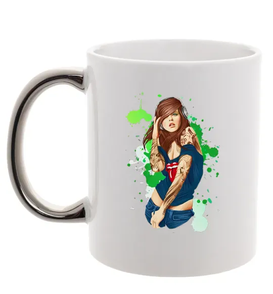 Чашка с цветной ручкой Swag baby Серебро фото