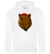 Мужская толстовка (худи) Swag bear Белый фото