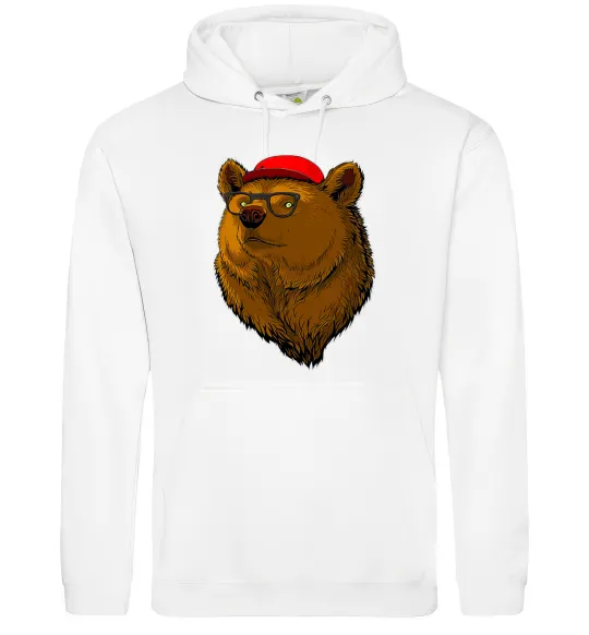 Женская толстовка (худи) Swag bear Белый фото