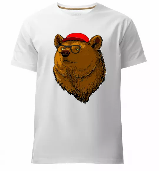 Мужская премиум футболка Swag bear Белый фото