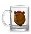 Чашка стеклянная Swag bear Прозрачный фото