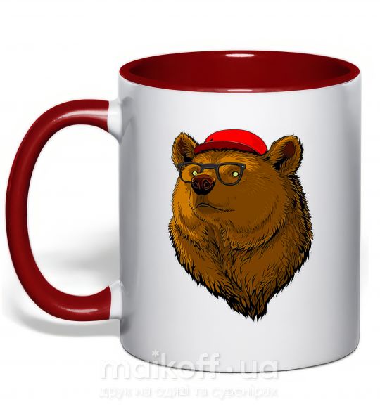Чашка с цветной ручкой Swag bear Красный фото