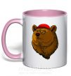 Чашка з кольоровою ручкою Swag bear Ніжно рожевий фото