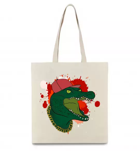 Эко-сумка Crocodile swag Бежевый фото