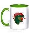 Чашка з кольоровою ручкою Crocodile swag Зелений фото
