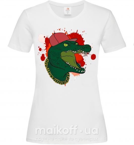 Женская футболка Crocodile swag Белый фото