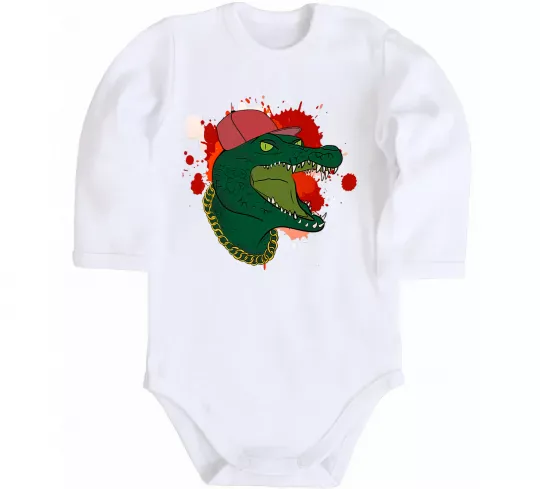 Дитячий бодік Crocodile swag Білий фото