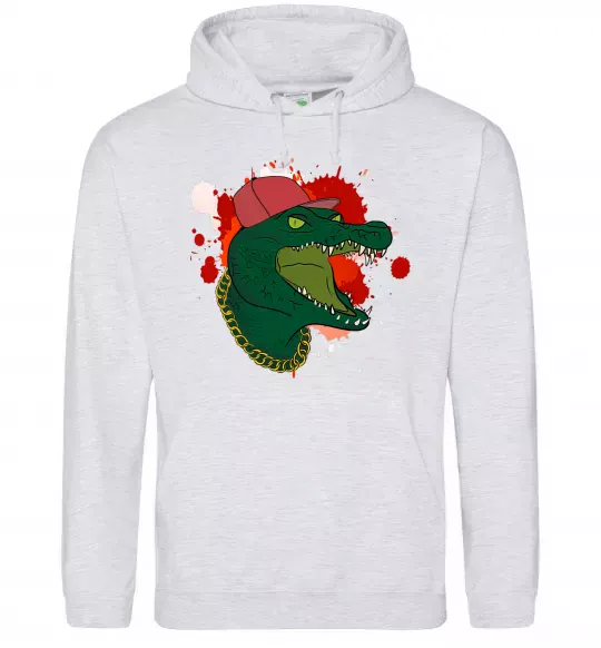 Жіноча толстовка (худі) Crocodile swag Сірий меланж фото
