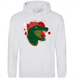 Женская толстовка (худи) Crocodile swag Серый меланж фото