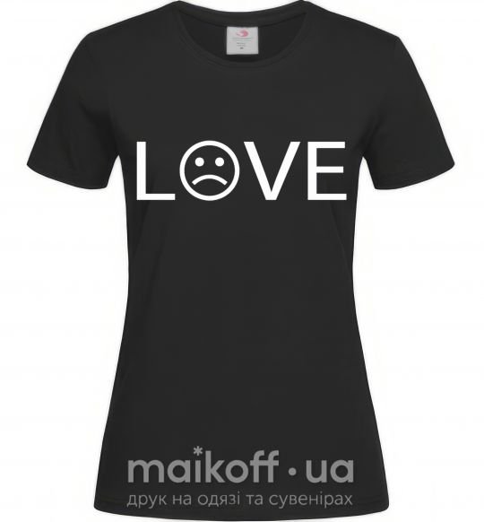 Женская футболка Love sad Черный фото