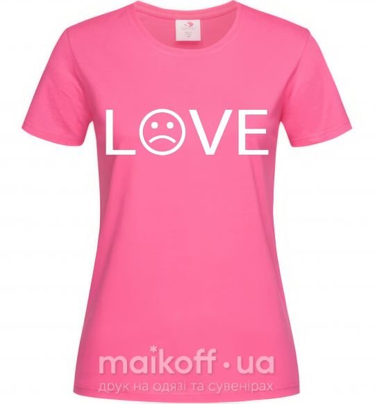 Жіноча футболка Love sad Яскраво-рожевий фото