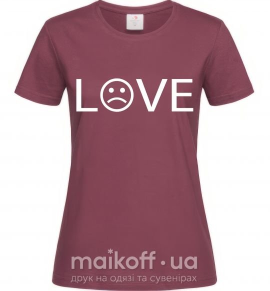 Женская футболка Love sad Бордовый фото
