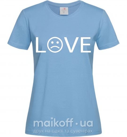 Жіноча футболка Love sad Блакитний фото