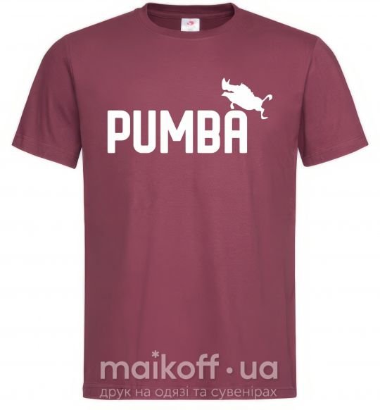 Мужская футболка Pumba jump Бордовый фото