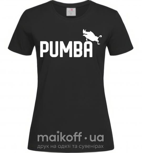 Женская футболка Pumba jump Черный фото