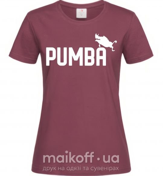 Жіноча футболка Pumba jump Бордовий фото