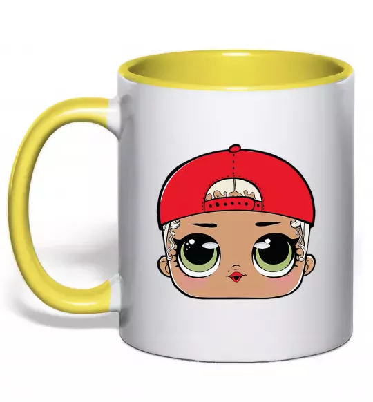 Чашка с цветной ручкой Lol swag Солнечно желтый фото