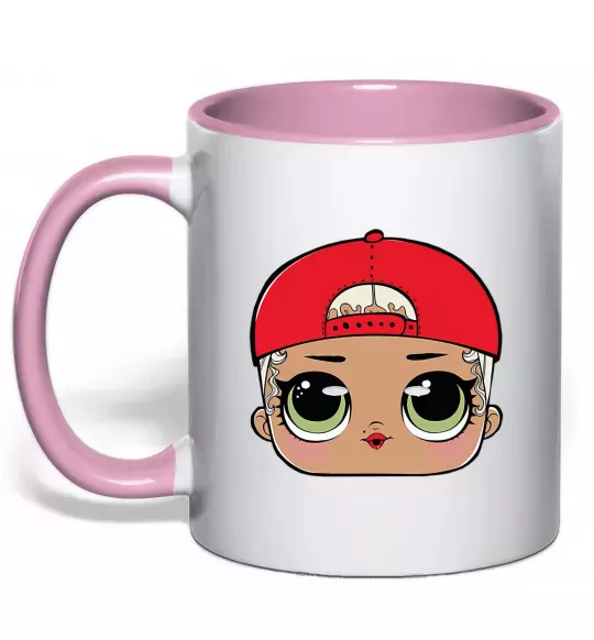 Чашка с цветной ручкой Lol swag Нежно розовый фото
