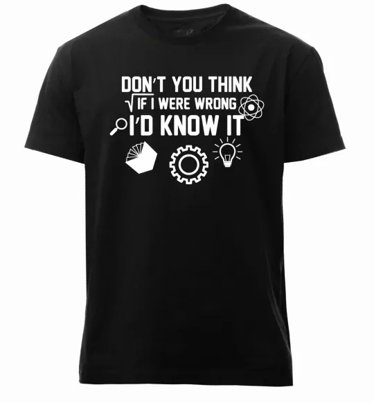 Мужская премиум футболка If i were wrong i'd know it Черный фото