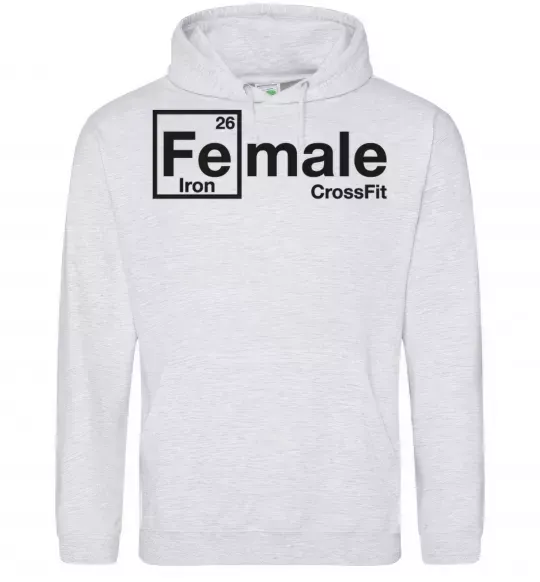 Жіноча толстовка (худі) Iron crossfit Сірий меланж фото