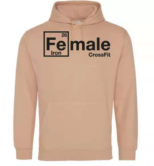 Жіноча толстовка (худі) Iron crossfit Пісочний фото