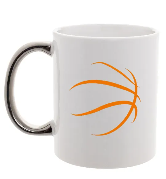 Чашка з кольоровою ручкою The ball Срібло фото