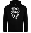 Чоловіча толстовка (худі) Never give up lettering Чорний фото