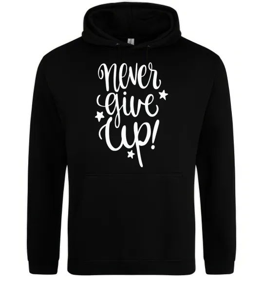 Жіноча толстовка (худі) Never give up lettering Чорний фото